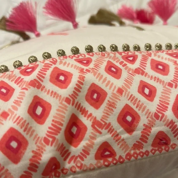 Lilly Pulitzer Pink and Gold Decorative Pillow - Picture 4 of 6